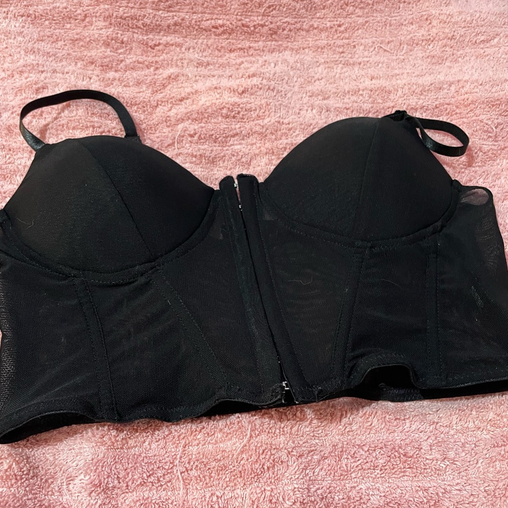 Sexy Sheer Black Corset Top
